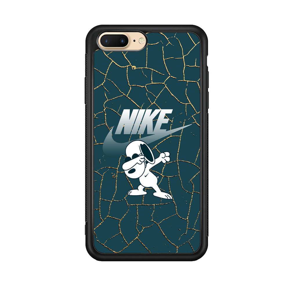 Nike and Snoopy Snoop Dab iPhone 7 Plus Case-Rubber Black (2D Case)-Oxvistore