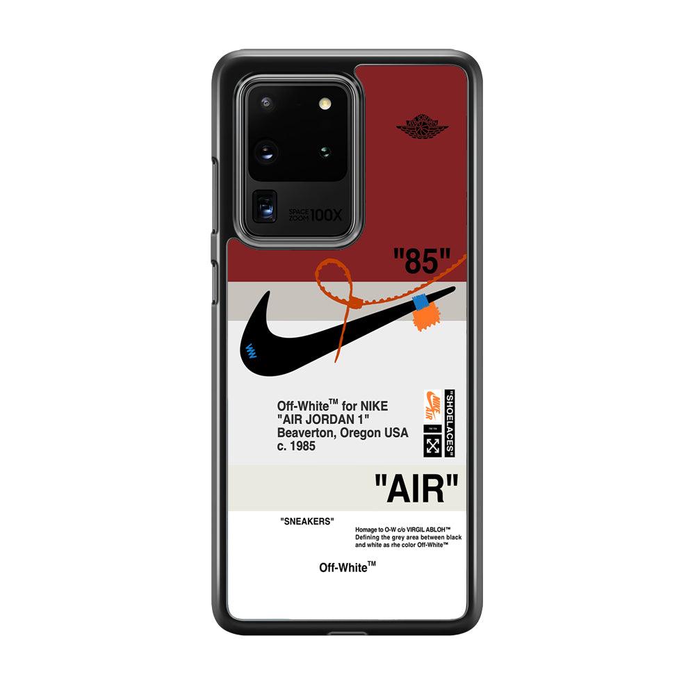 Nike x Air Jordan Off White Template Samsung Galaxy S20 Ultra Case-Rubber Black (2D Case)-Oxvistore