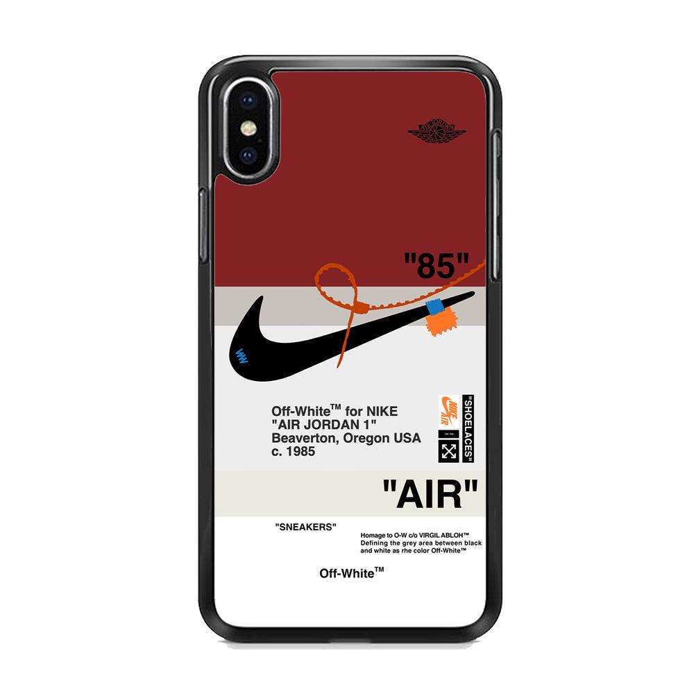 Nike x Air Jordan Off White Template iPhone XS Case-Rubber Black (2D Case)-Oxvistore
