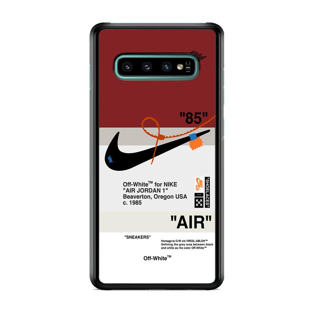 Nike x Air Jordan Off White Template Samsung Galaxy S10 Plus Case-Rubber Black (2D Case)-Oxvistore
