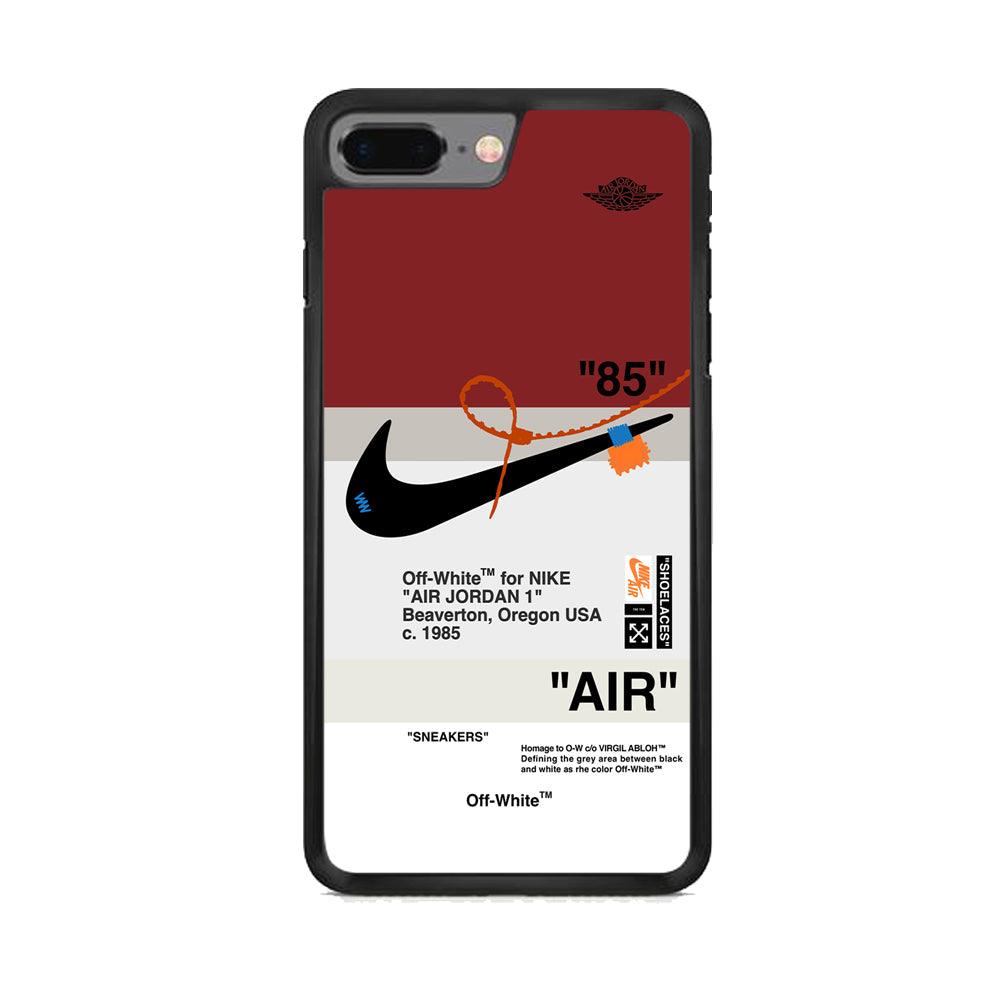 Nike x Air Jordan Off White Template iPhone 8 Plus Case-Rubber Black (2D Case)-Oxvistore