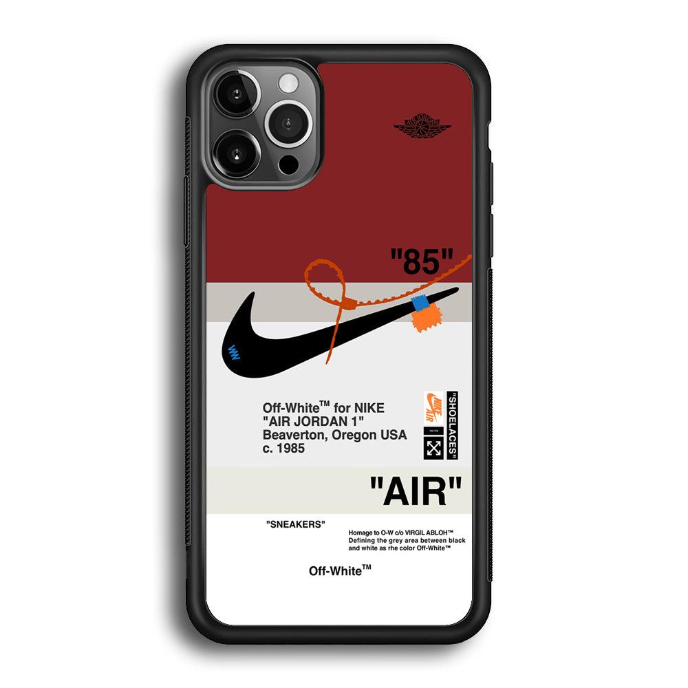 Nike x Air Jordan Off White Template iPhone 12 Pro Case-Rubber Black (2D Case)-Oxvistore