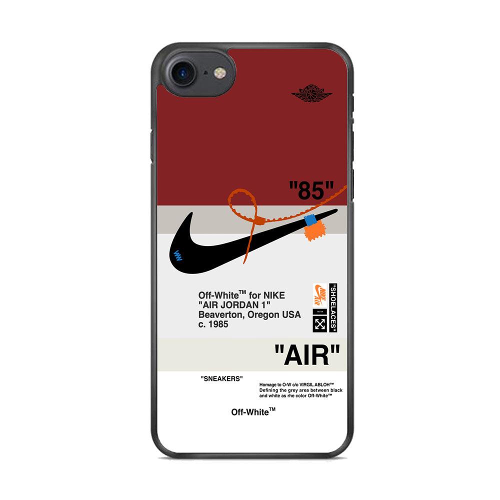 Nike x Air Jordan Off White Template iPhone 8 Case-Rubber Black (2D Case)-Oxvistore