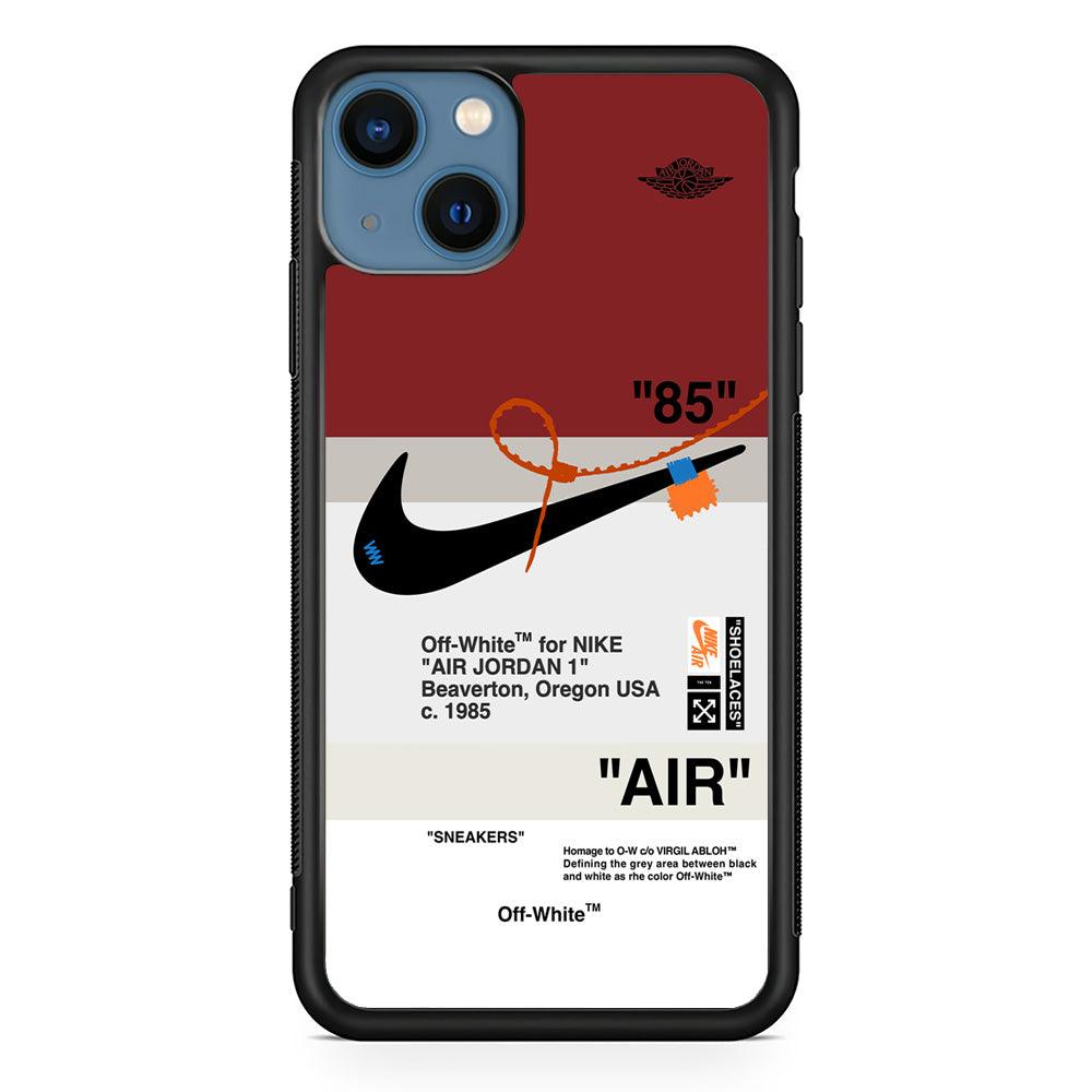 Nike x Air Jordan Off White Template iPhone 15 Case-Rubber Black (2D Case)-Oxvistore