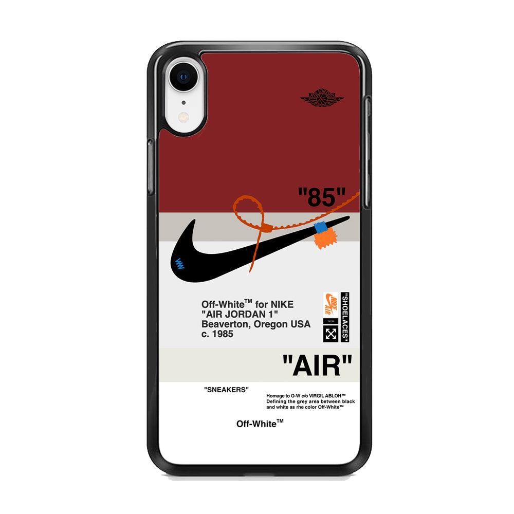 Nike x Air Jordan Off White Template iPhone XR Case-Rubber Black (2D Case)-Oxvistore