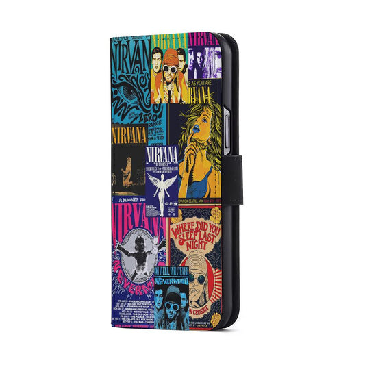 Nirvana Album Cover Collage Flip Wallet Phone Case-Oxvistore