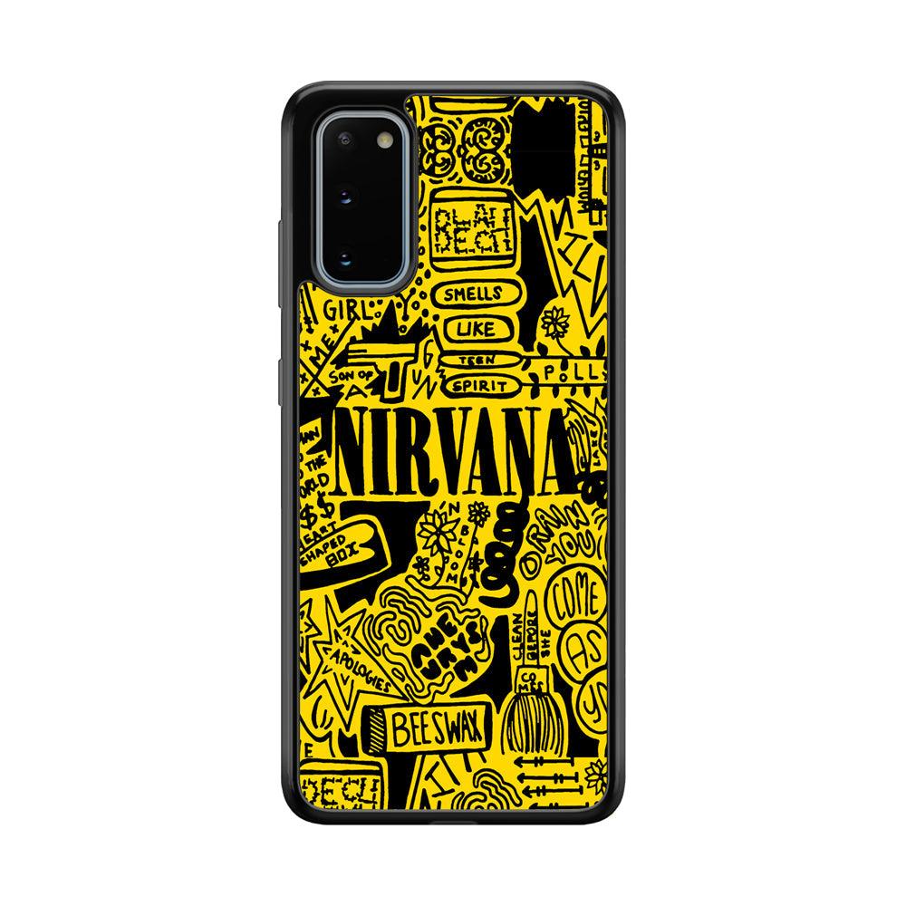Nirvana Doodle Art Samsung Galaxy S20 Case-Rubber Black (2D Case)-Oxvistore