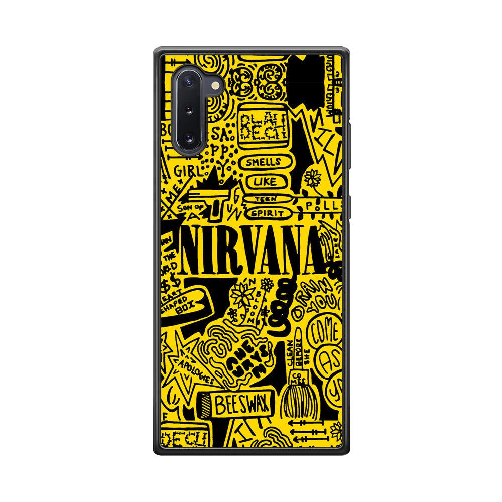 Nirvana Doodle Art Samsung Galaxy Note 10 Case-Rubber Black (2D Case)-Oxvistore