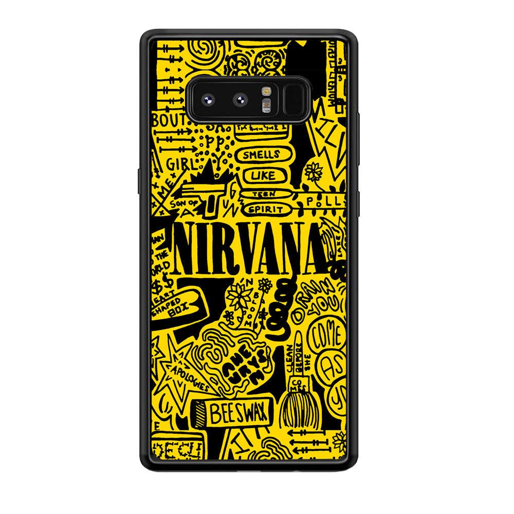 Nirvana Doodle Art Samsung Galaxy Note 8 Case-Rubber Black (2D Case)-Oxvistore