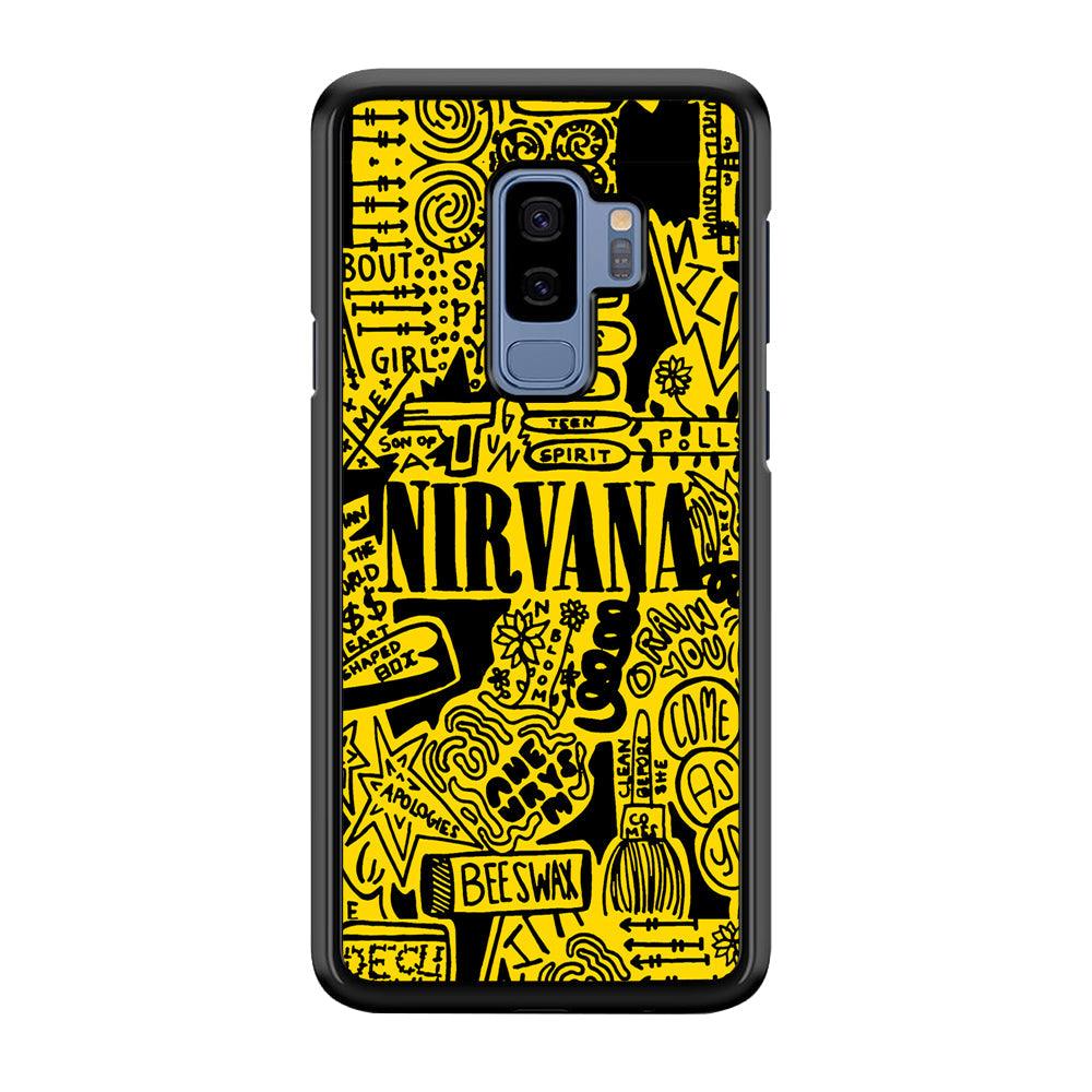 Nirvana Doodle Art Samsung Galaxy S9 Plus Case-Rubber Black (2D Case)-Oxvistore