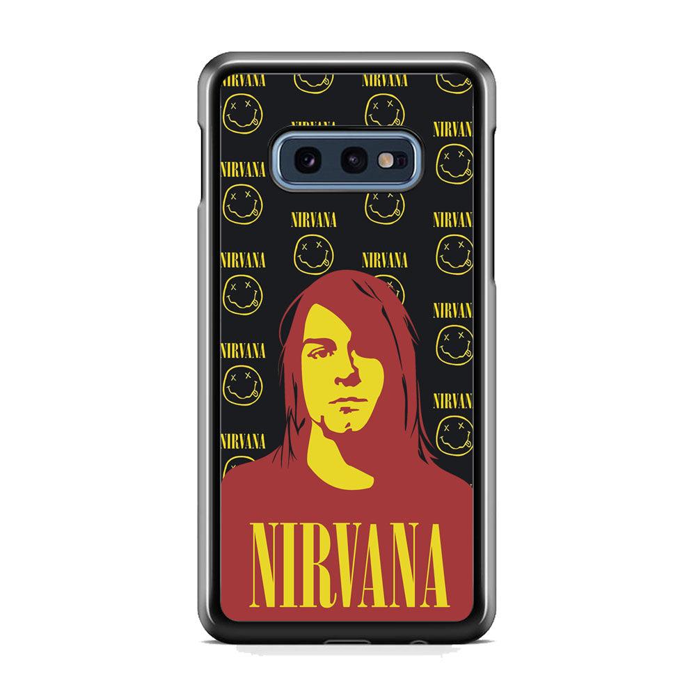 Nirvana Kurt Cobain Silhouettes Samsung Galaxy S10E Case-Rubber Black (2D Case)-Oxvistore