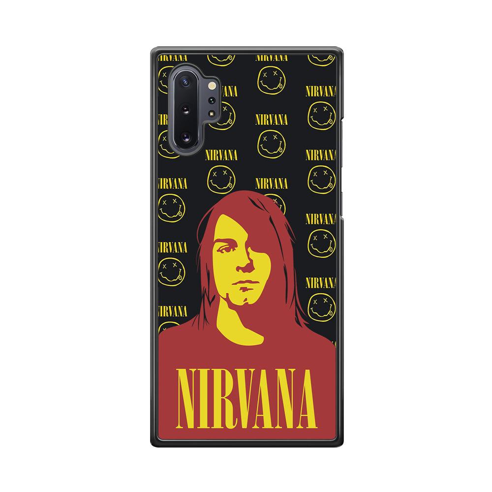 Nirvana Kurt Cobain Silhouettes Samsung Galaxy Note 10 Plus Case-Rubber White (2D Case)-Oxvistore