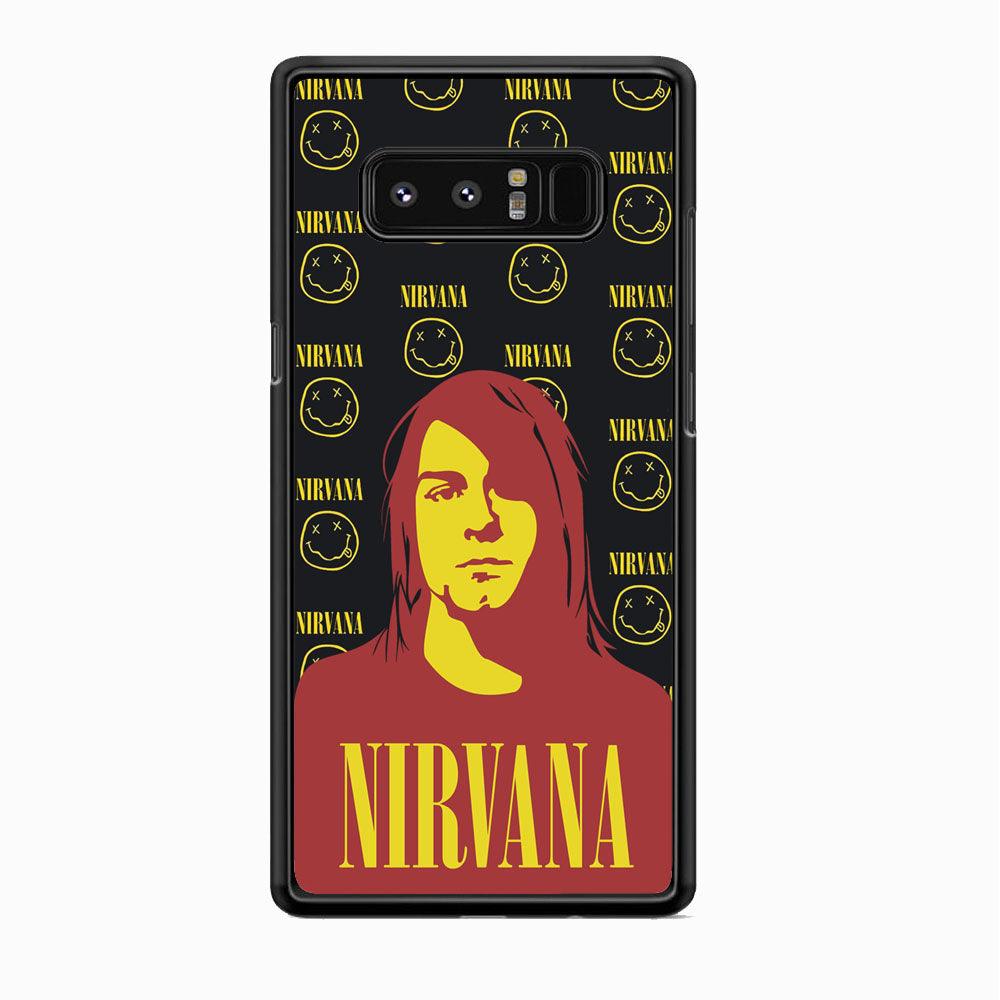 Nirvana Kurt Cobain Silhouettes Samsung Galaxy Note 8 Case-Rubber Black (2D Case)-Oxvistore