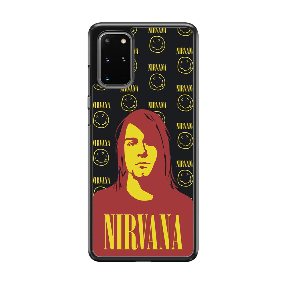 Nirvana Kurt Cobain Silhouettes Samsung Galaxy S20 Plus Case-Rubber Black (2D Case)-Oxvistore