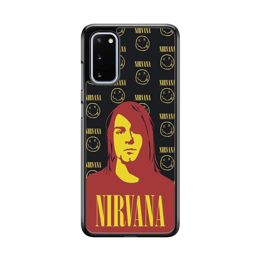 Nirvana Kurt Cobain Silhouettes Samsung Galaxy S20 Case-Rubber Black (2D Case)-Oxvistore