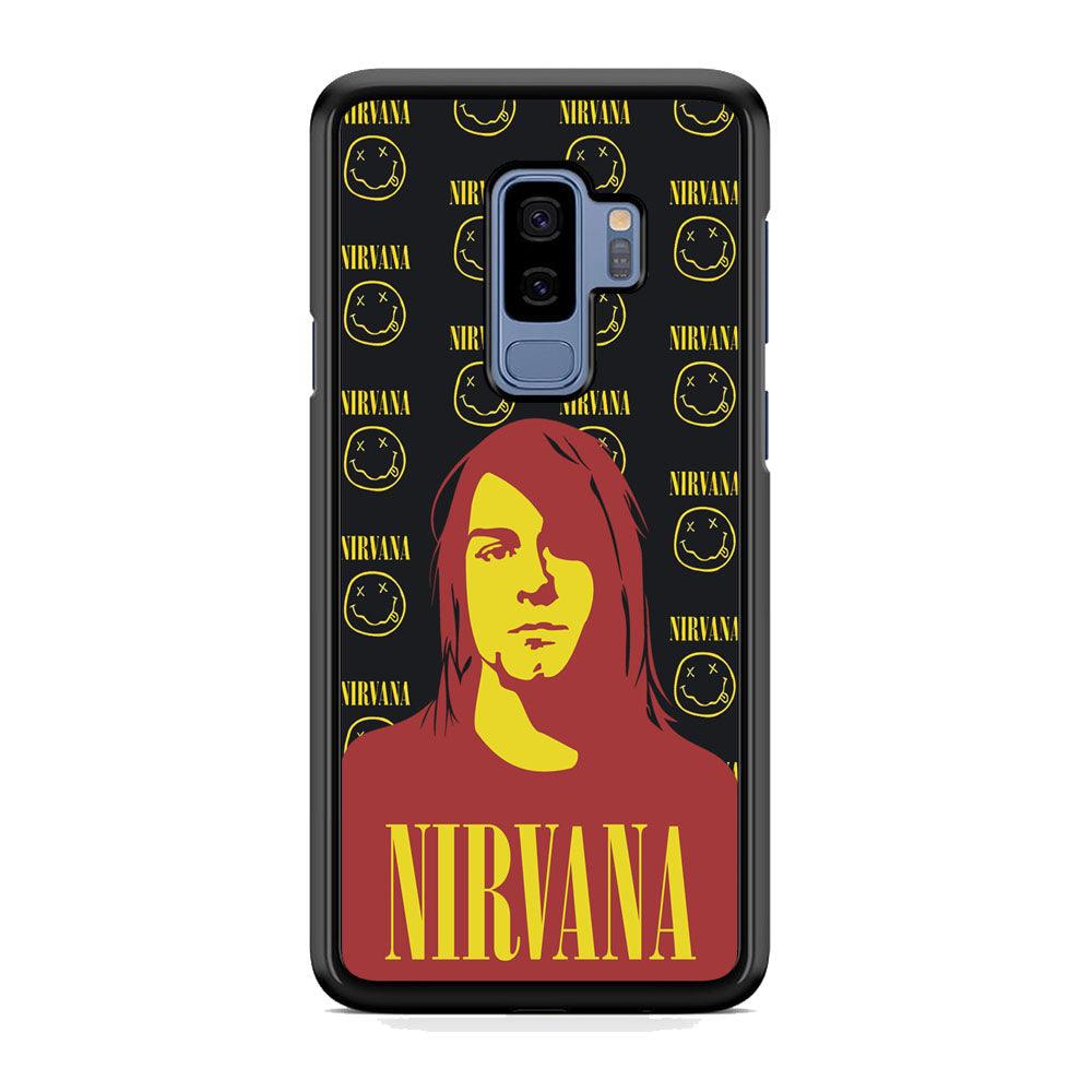 Nirvana Kurt Cobain Silhouettes Samsung Galaxy S9 Plus Case-Rubber Black (2D Case)-Oxvistore