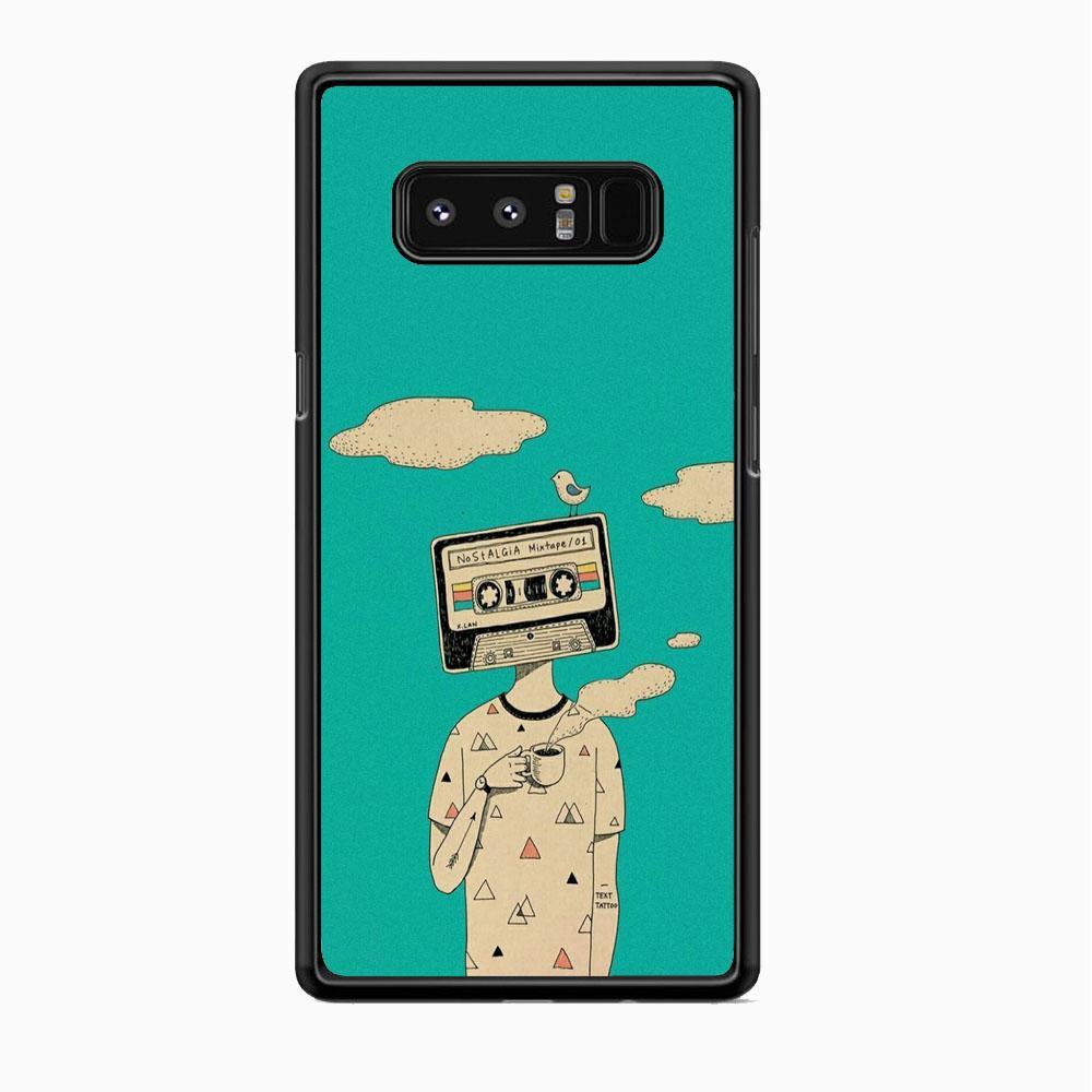 Nostalgia Mixtape Samsung Galaxy Note 8 Case-Rubber Black (2D Case)-Oxvistore