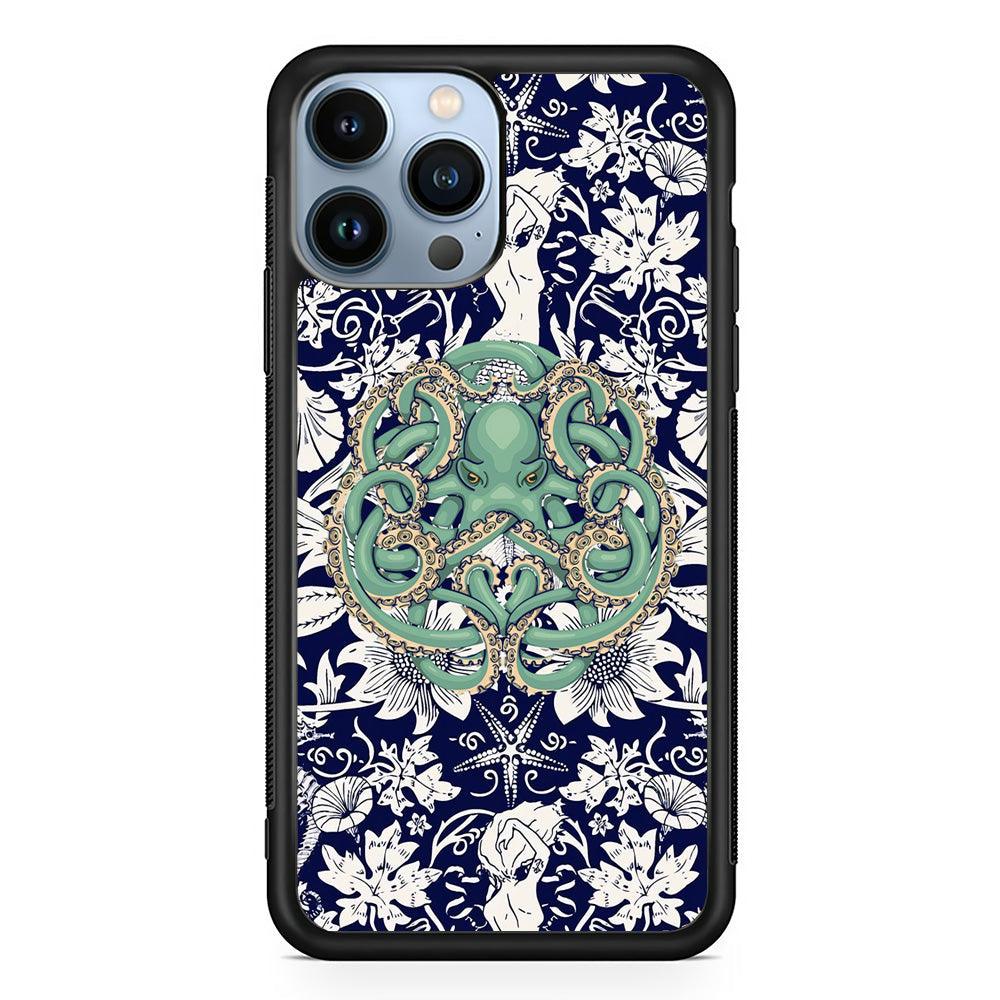 Octopus Ocean Grip iPhone 14 Pro Max Case-Rubber White (2D Case)-Oxvistore