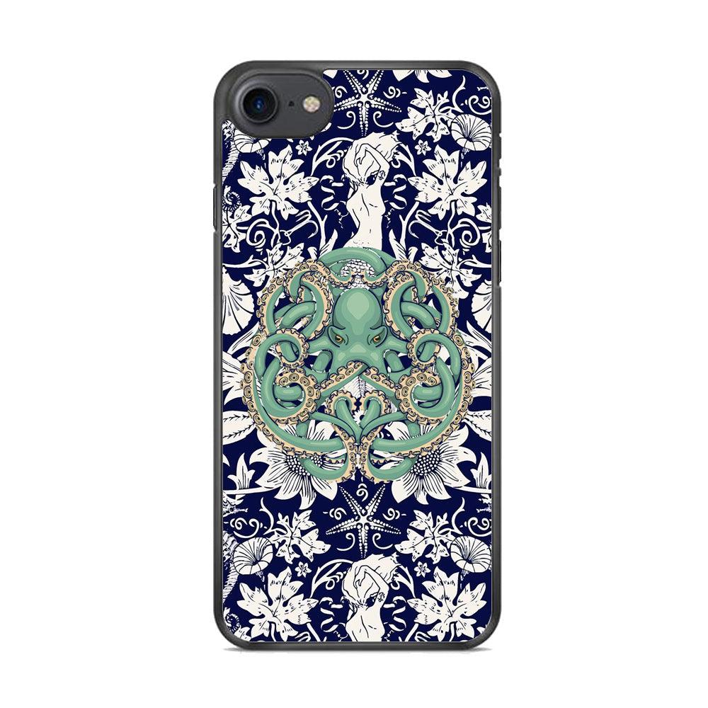 Octopus Ocean Grip iPhone 7 Case-Rubber White (2D Case)-Oxvistore