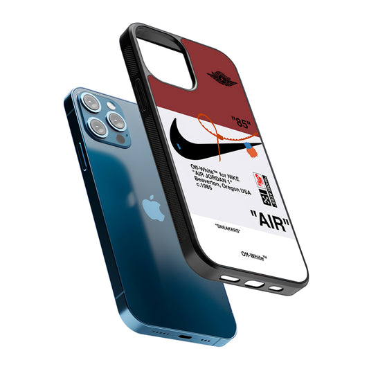 Off White x Nike Air Jordan Red 2D Rubber Phone Case-Oxvistore