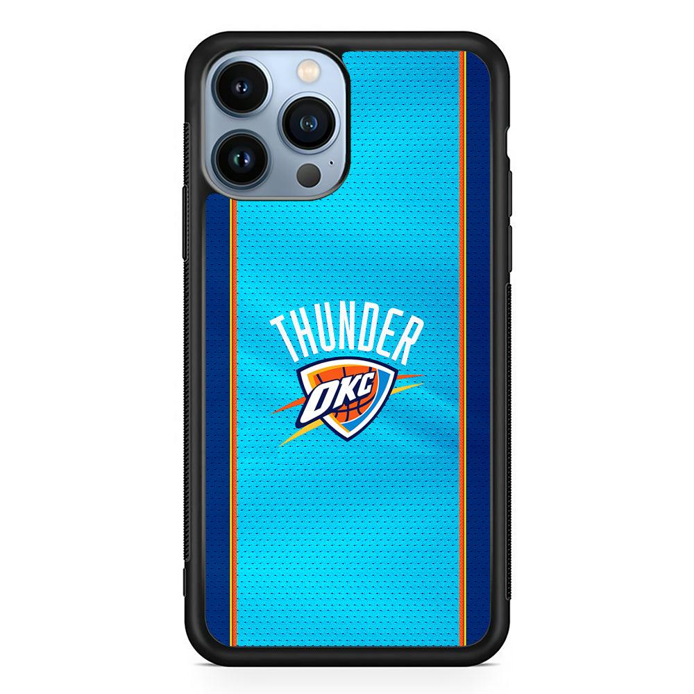 Oklahoma City Thunder Pattern 2D Rubber Phone Case-Black-Oxvistore