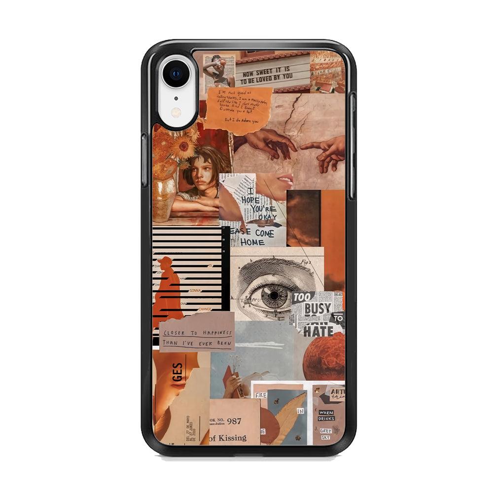 Old Paper Busy Eyes iPhone XR Case-Rubber Black (2D Case)-Oxvistore