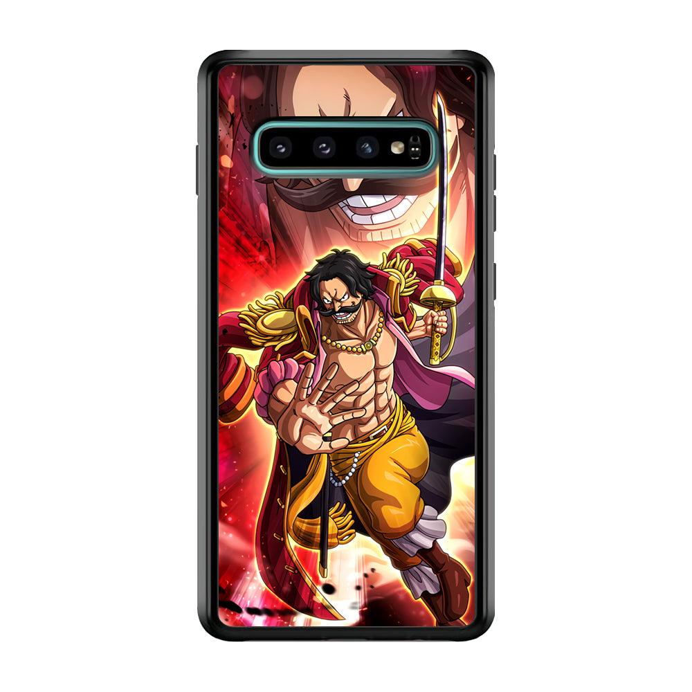 One Piece Gol D Roger Feel The Beast Samsung Galaxy S10 Plus Case-Rubber Black (2D Case)-Oxvistore