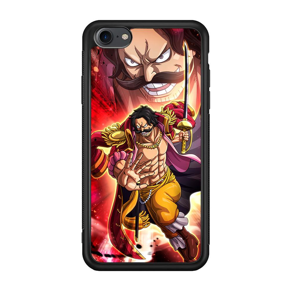 One Piece Gol D Roger Feel The Beast iPhone 8 Case-Rubber Black (2D Case)-Oxvistore