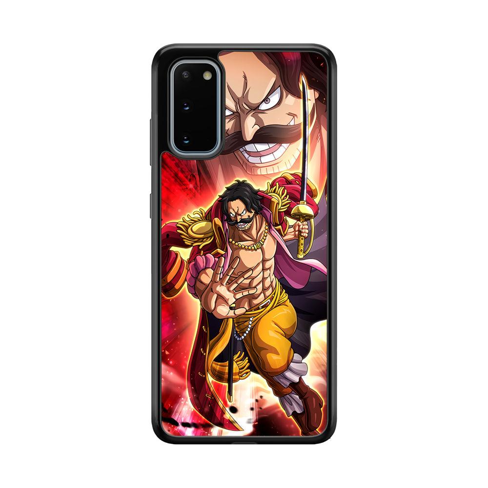 One Piece Gol D Roger Feel The Beast Samsung Galaxy S20 Case-Rubber Black (2D Case)-Oxvistore