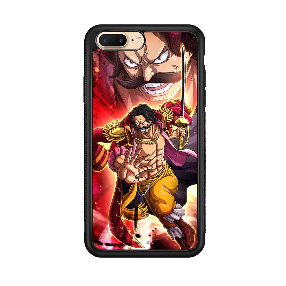One Piece Gol D Roger Feel The Beast iPhone 7 Plus Case-Rubber Black (2D Case)-Oxvistore