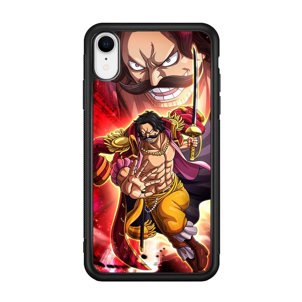 One Piece Gol D Roger Feel The Beast iPhone XR Case-Rubber Black (2D Case)-Oxvistore