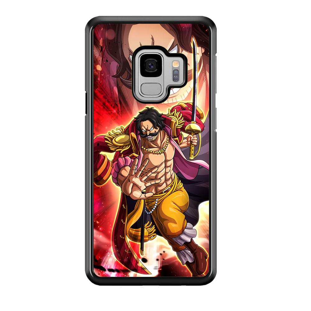 One Piece Gol D Roger Feel The Beast Samsung Galaxy S9 Case-Rubber Black (2D Case)-Oxvistore