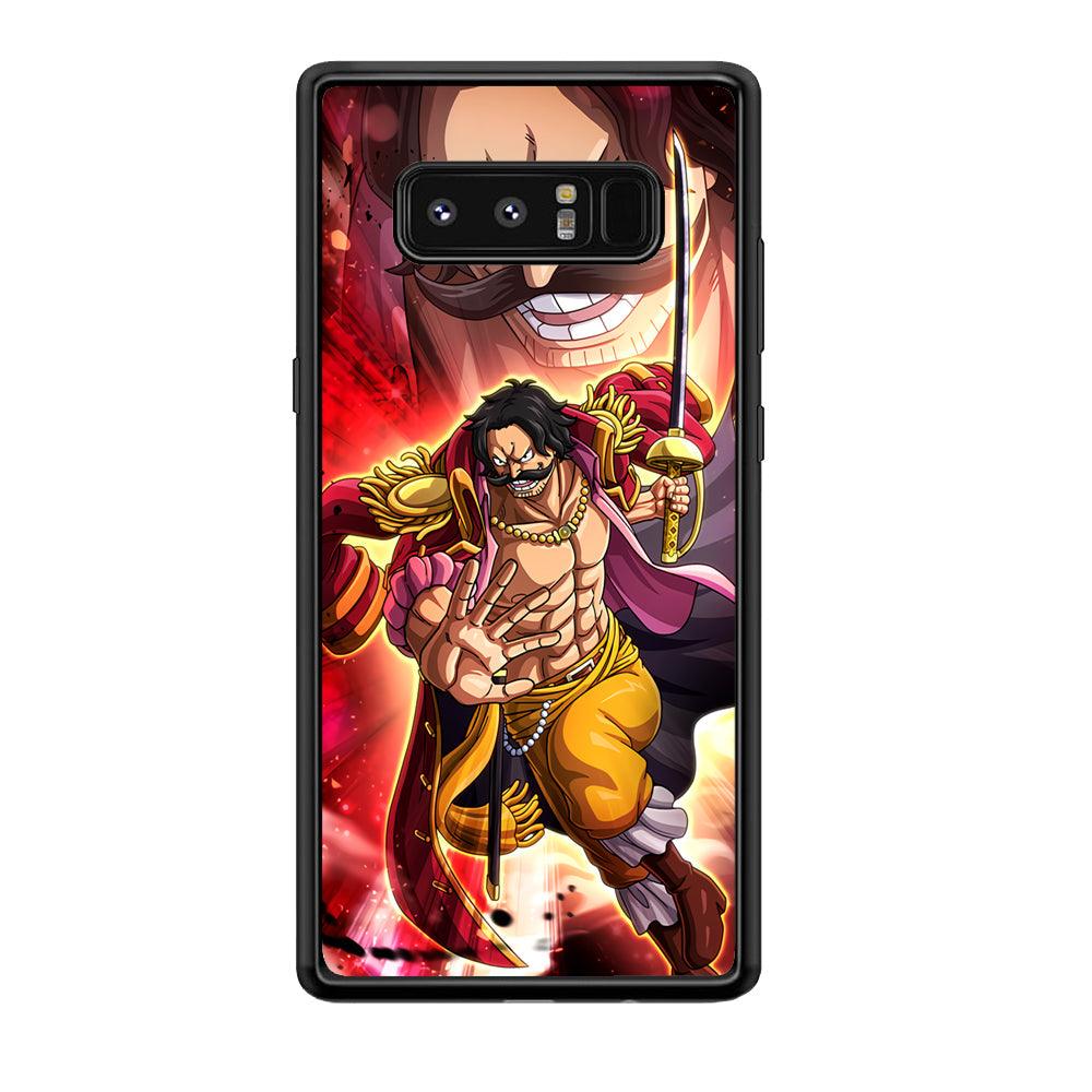 One Piece Gol D Roger Feel The Beast Samsung Galaxy Note 8 Case-Rubber Black (2D Case)-Oxvistore