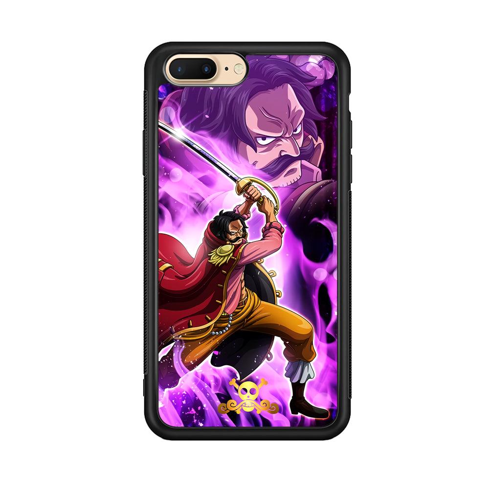 One Piece Gol D Roger Haki Kamusari iPhone 7 Plus Case-Rubber Black (2D Case)-Oxvistore