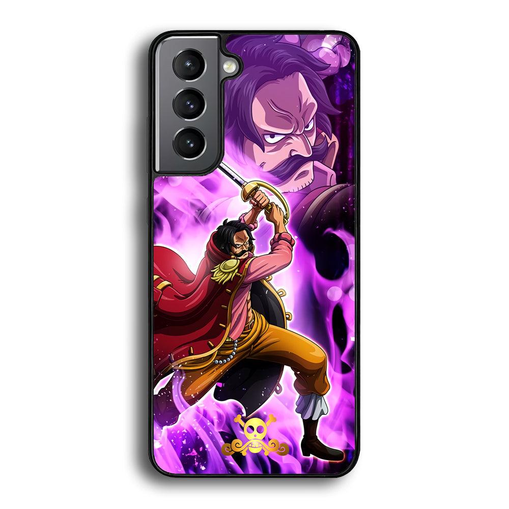 One Piece Gol D Roger Haki Kamusari Samsung Galaxy S21 Plus Case-Rubber Black (2D Case)-Oxvistore