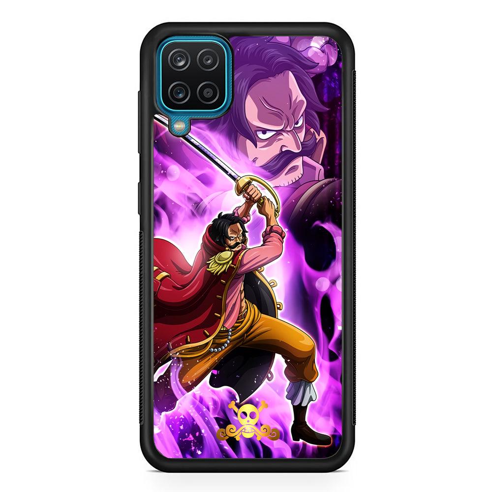 One Piece Gol D Roger Haki Kamusari Samsung Galaxy A12 Case-Rubber Black (2D Case)-Oxvistore