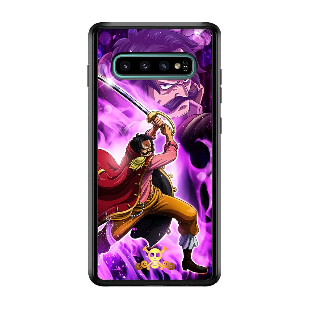 One Piece Gol D Roger Haki Kamusari Samsung Galaxy S10 Plus Case-Rubber Black (2D Case)-Oxvistore