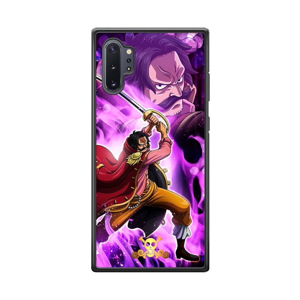 One Piece Gol D Roger Haki Kamusari Samsung Galaxy Note 10 Plus Case-Rubber Black (2D Case)-Oxvistore