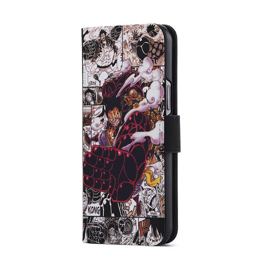 One Piece Luffy Gear 4 Comic Flip Wallet Phone Case-Oxvistore