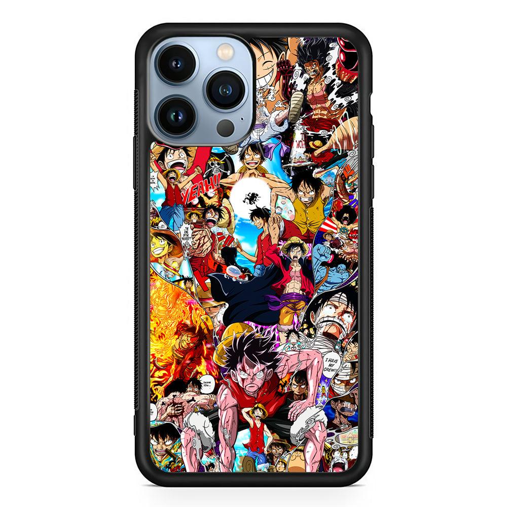 One Piece Luffy New World 2D Rubber Phone Case-Black-Oxvistore