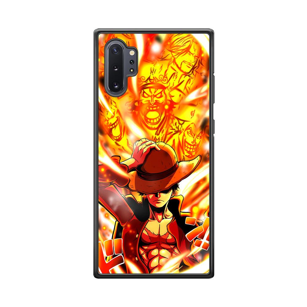 One Piece Luffy The Successor Samsung Galaxy Note 10 Plus Case-Rubber Black (2D Case)-Oxvistore
