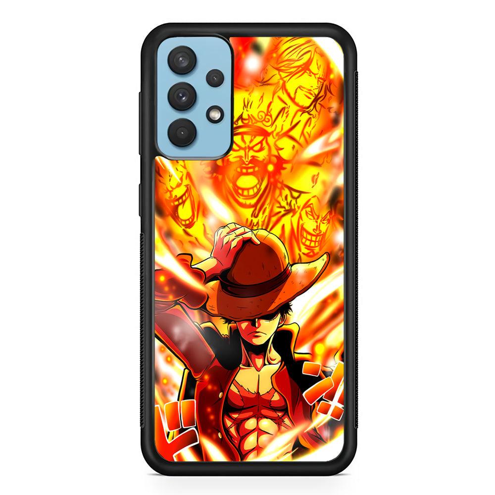 One Piece Luffy The Successor Samsung Galaxy A32 Case-Rubber Black (2D Case)-Oxvistore