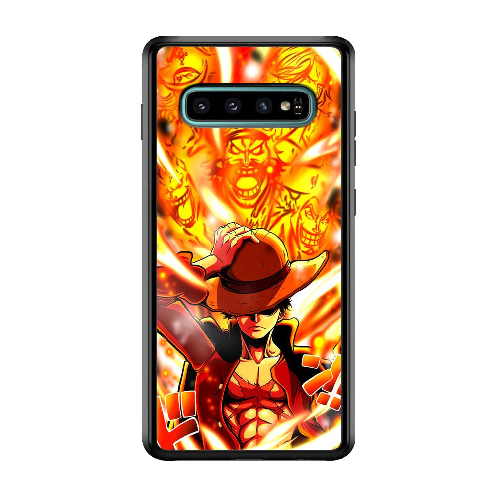 One Piece Luffy The Successor Samsung Galaxy S10 Case-Rubber Black (2D Case)-Oxvistore