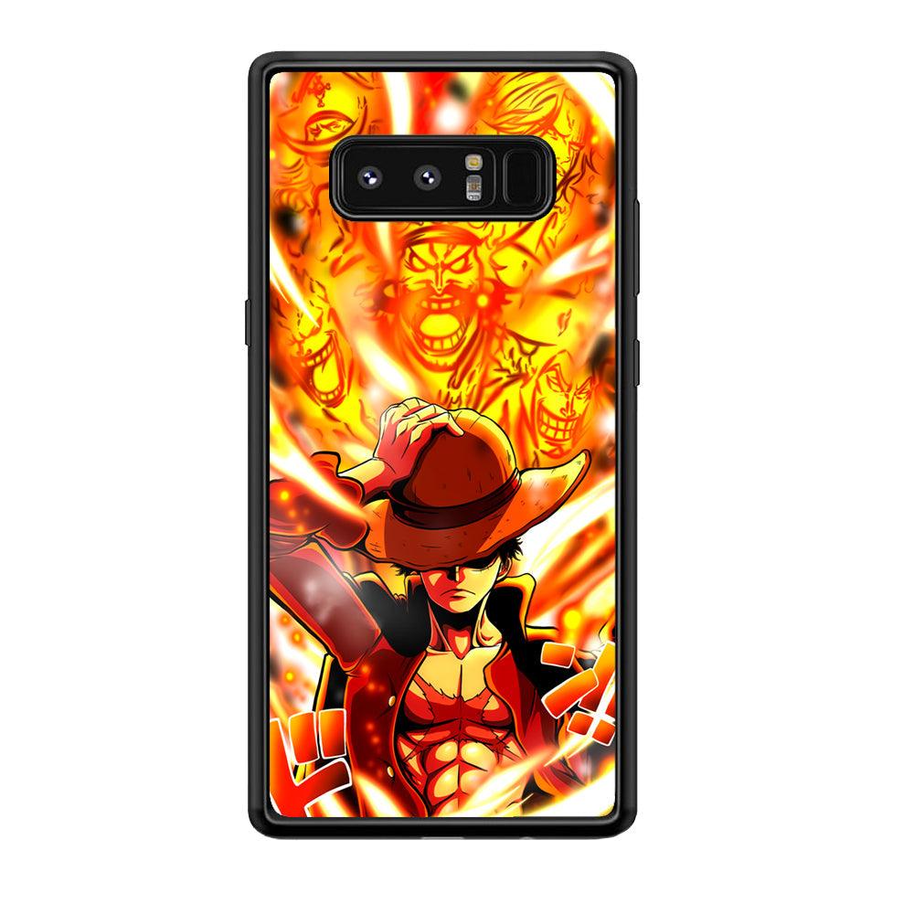 One Piece Luffy The Successor Samsung Galaxy Note 8 Case-Rubber Black (2D Case)-Oxvistore