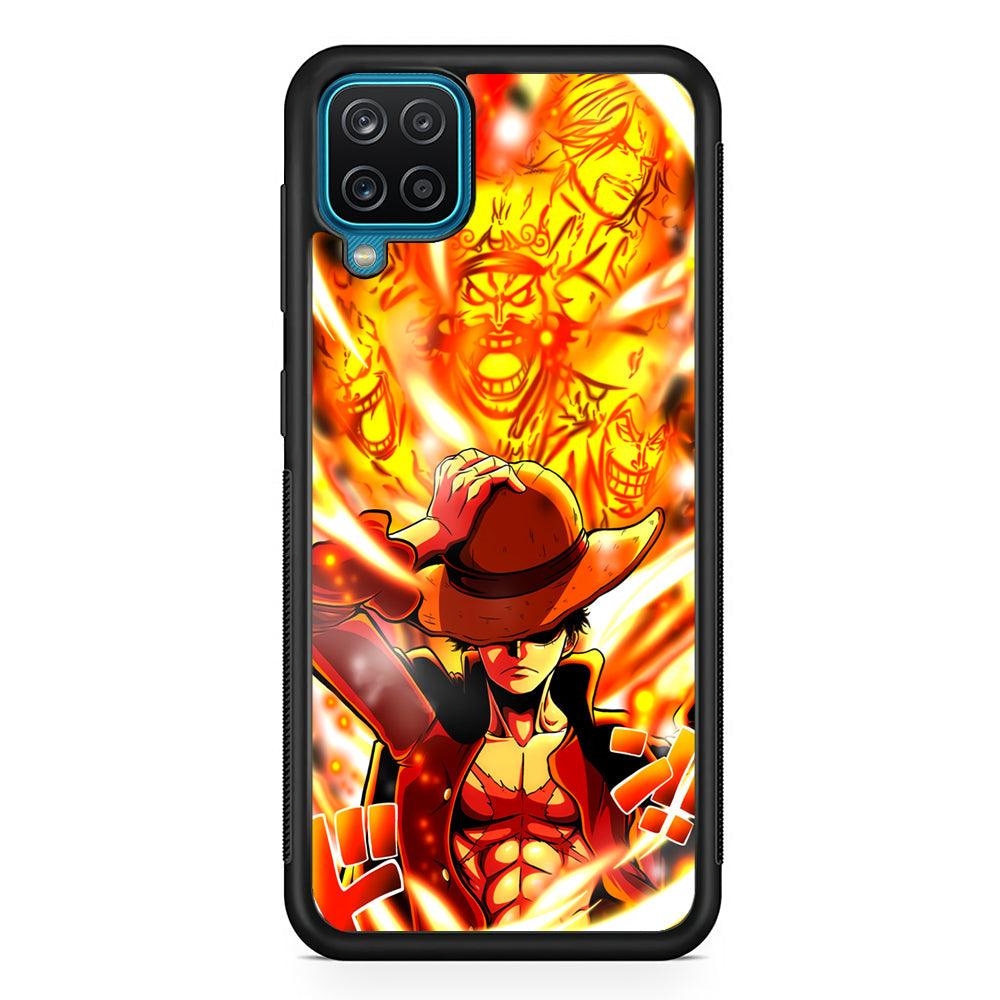 One Piece Luffy The Successor Samsung Galaxy A12 Case-Rubber Black (2D Case)-Oxvistore