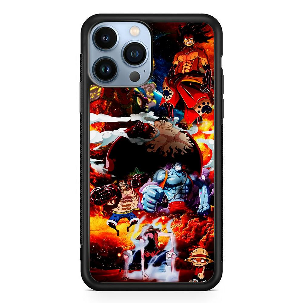One Piece Luffy Transformation 2D Rubber Phone Case-Black-Oxvistore