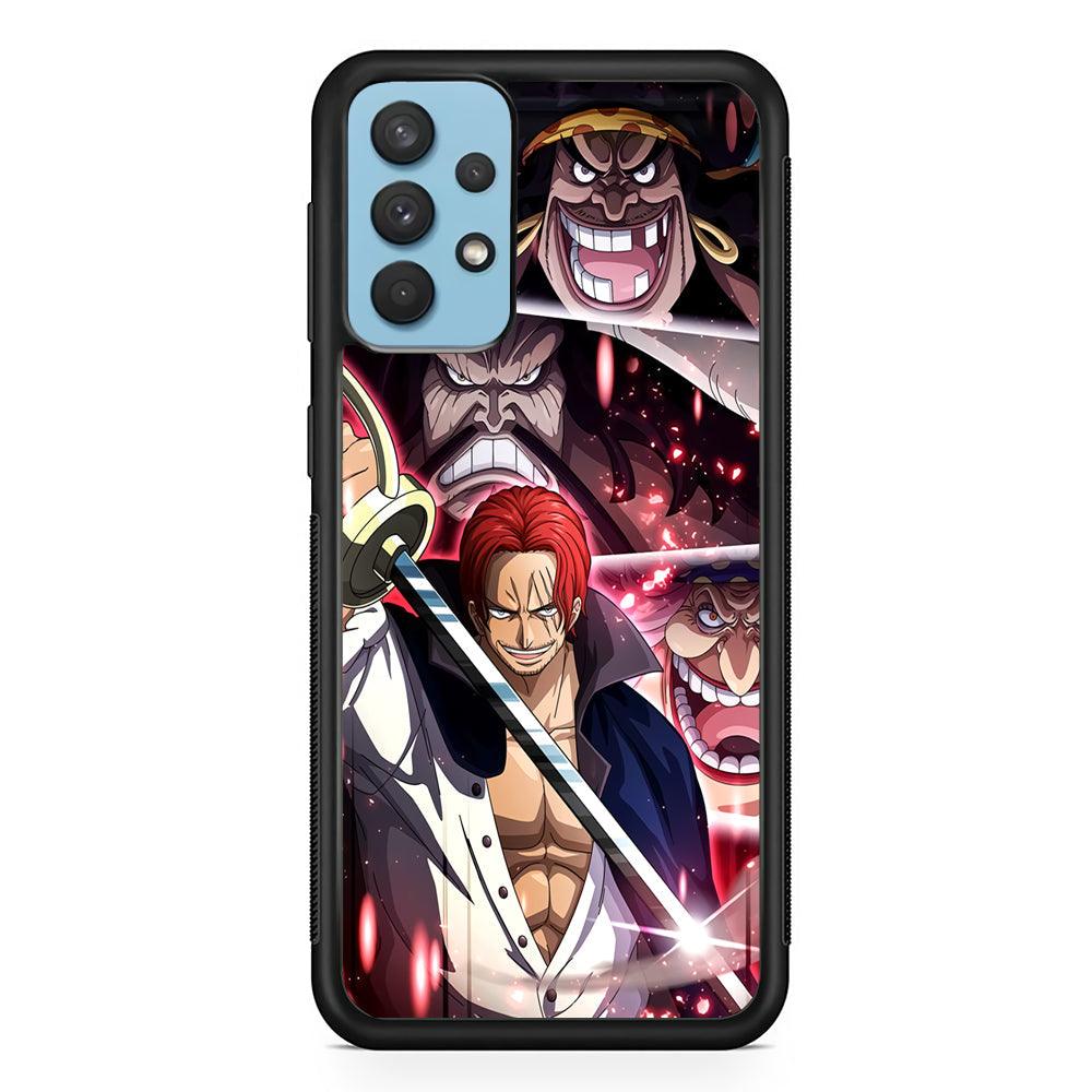 One Piece Shanks The Yonko Samsung Galaxy A32 Case-Rubber Black (2D Case)-Oxvistore