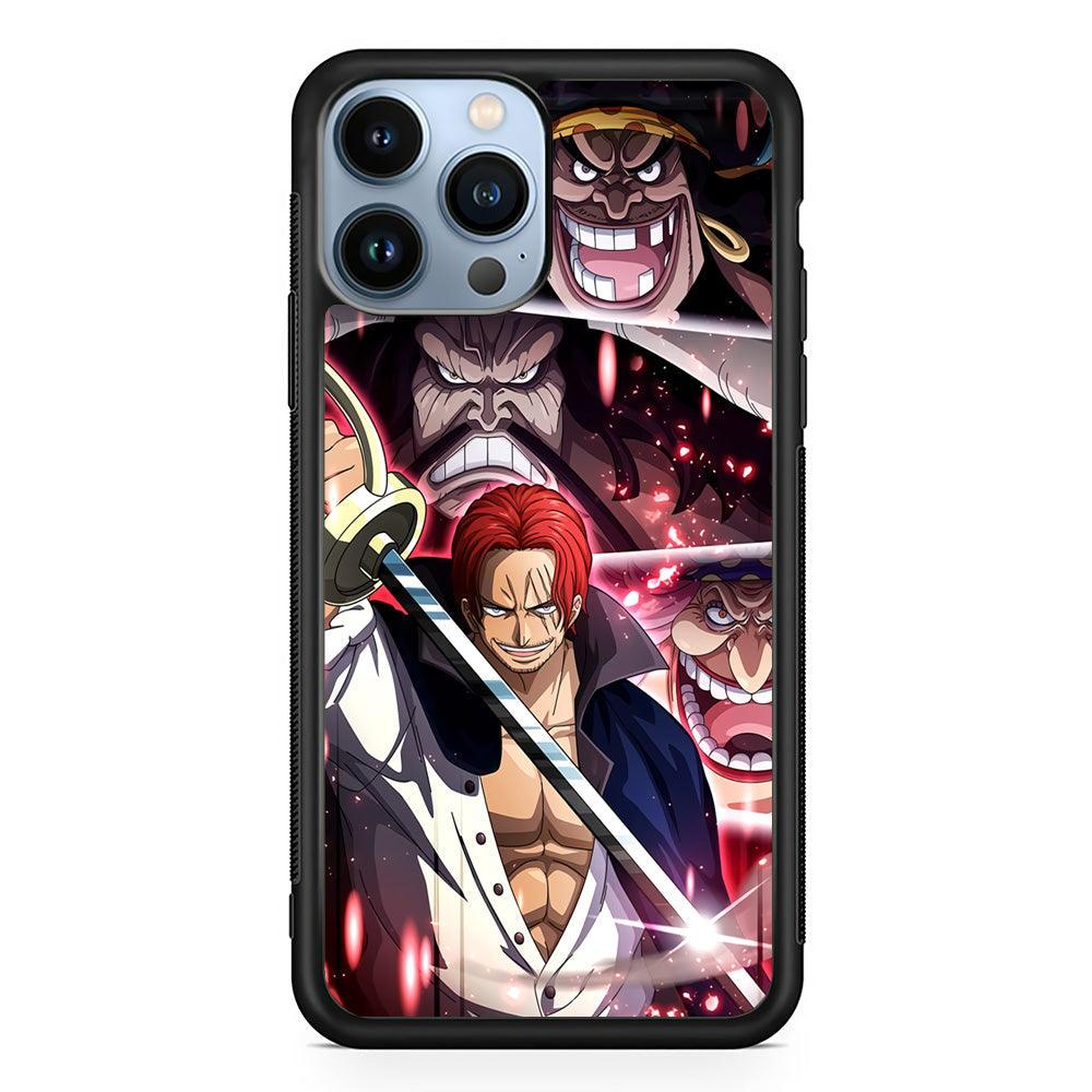 One Piece Shanks The Yonko iPhone 14 Pro Max Case-Rubber Black (2D Case)-Oxvistore