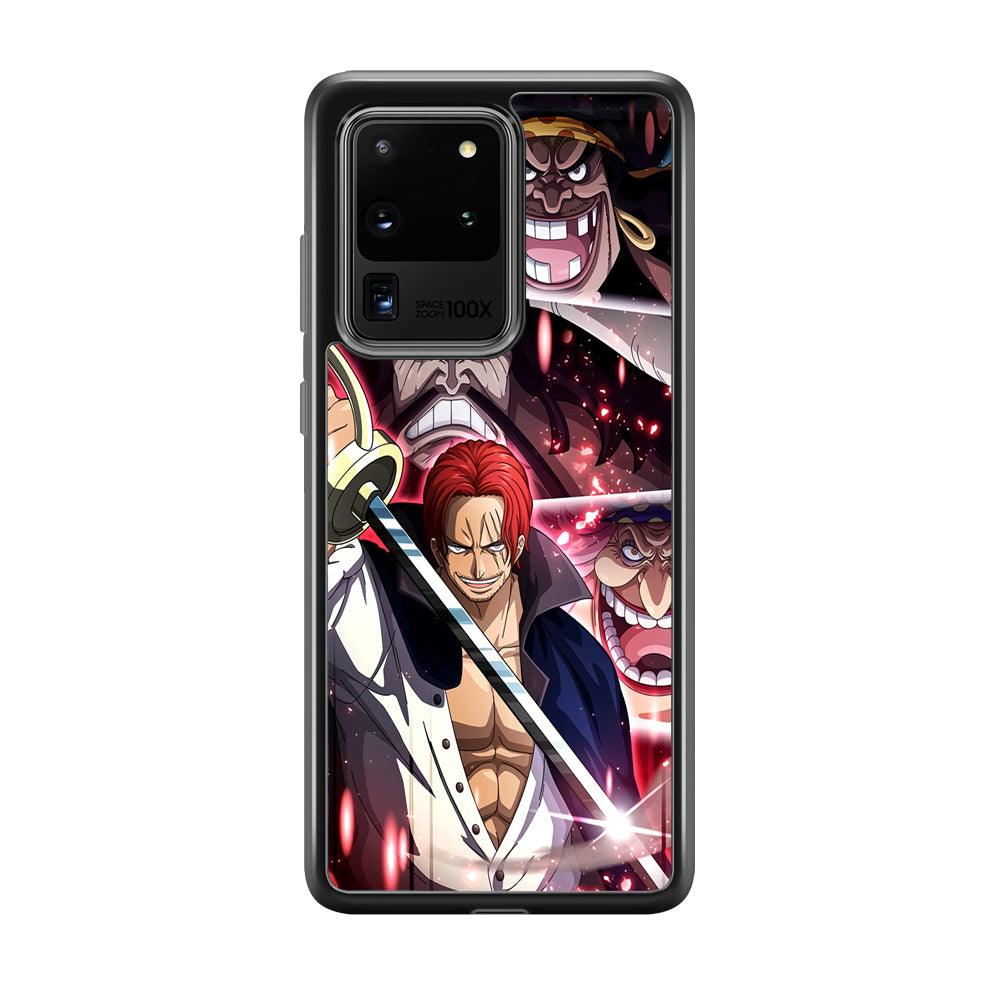One Piece Shanks The Yonko Samsung Galaxy S20 Ultra Case-Rubber Black (2D Case)-Oxvistore