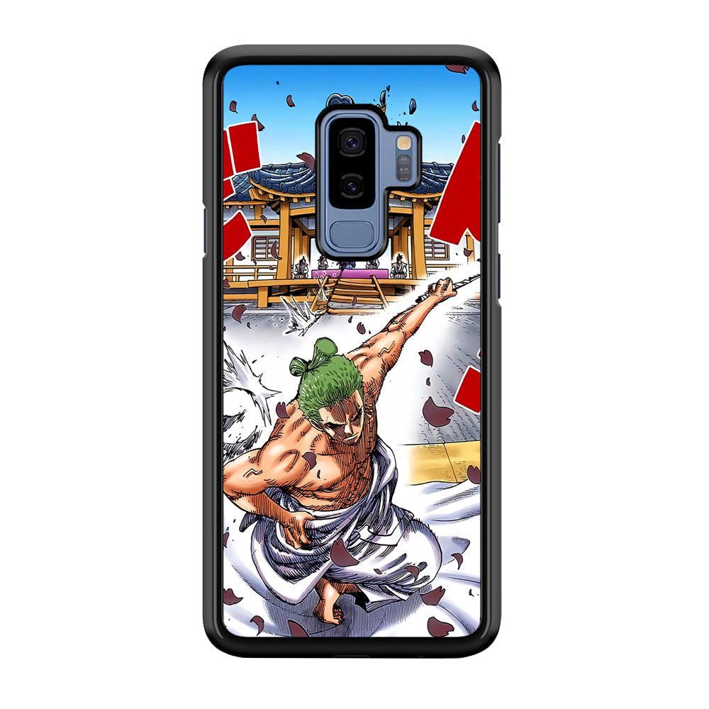 One Piece Zoro Invisible Cut Samsung Galaxy S9 Plus Case-Rubber Black (2D Case)-Oxvistore